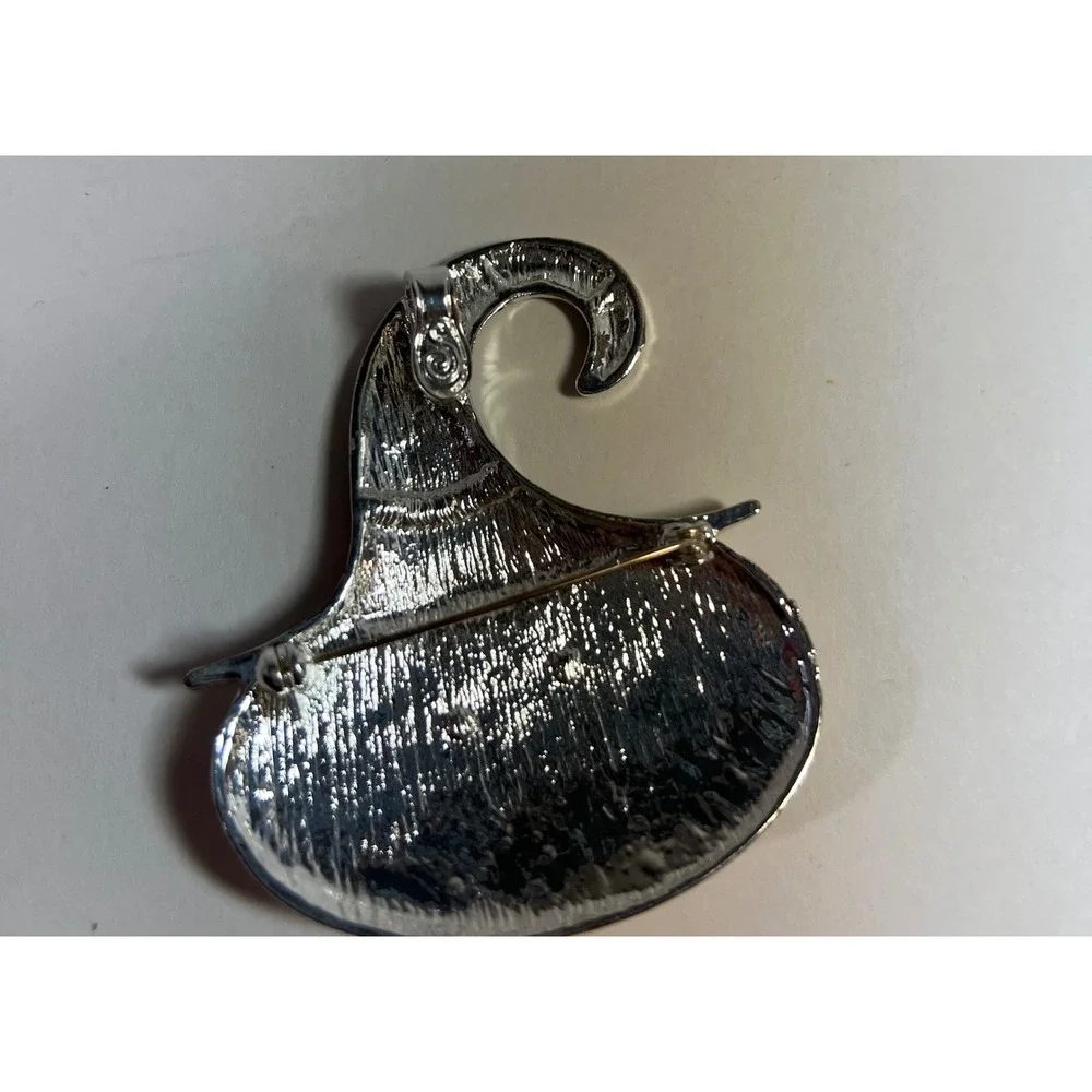 Halloween Enamel Pumpkin Witch Hat Brooch Pin Beads 2.5